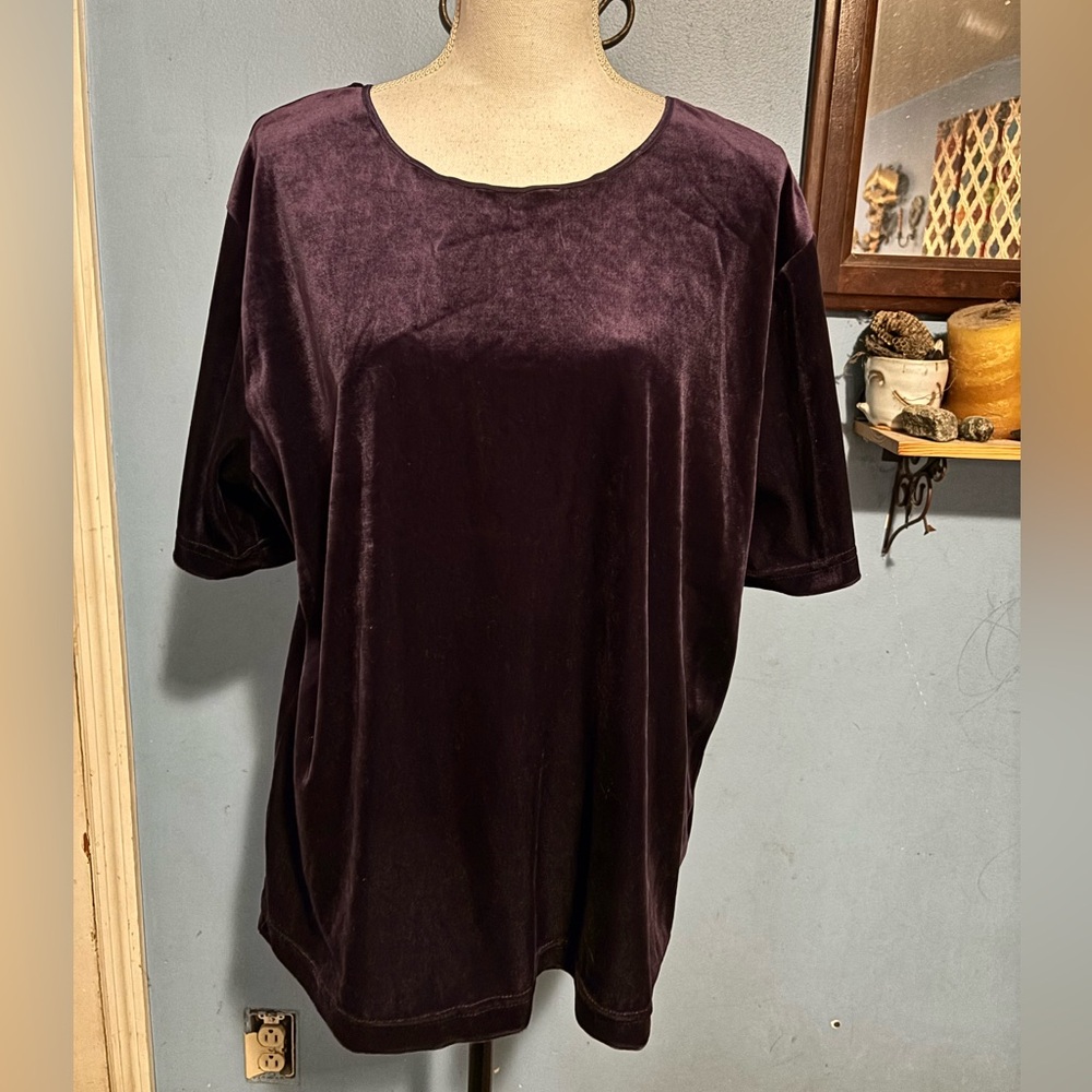 Vintage, RUSS Woman, Purple Velour, plus Sized, Top